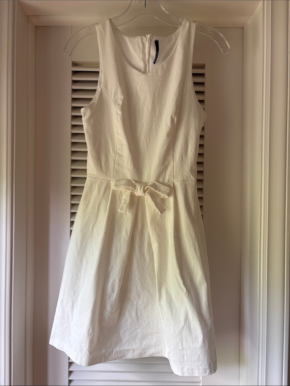 Lulu's Ivory Mini Dress with Waist Tie